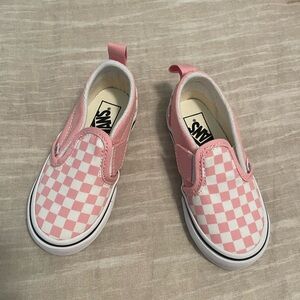 Pink Toddler Size 8 checkered Vans - New